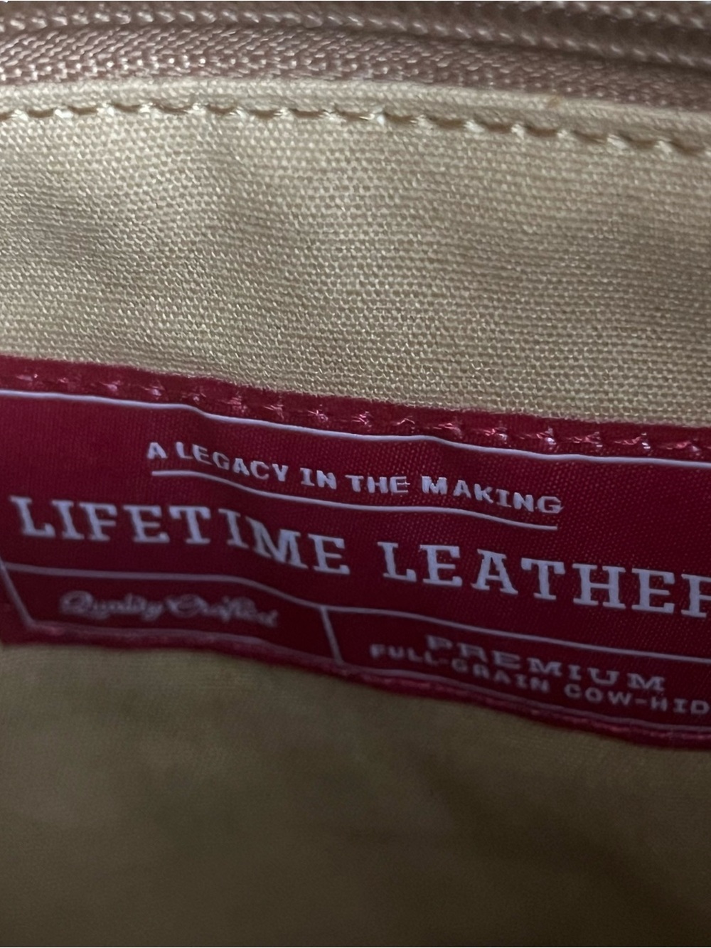 DULUTH TRADING CO Classic Leather Crossbody Tote - Tan - Picture 5 of 9